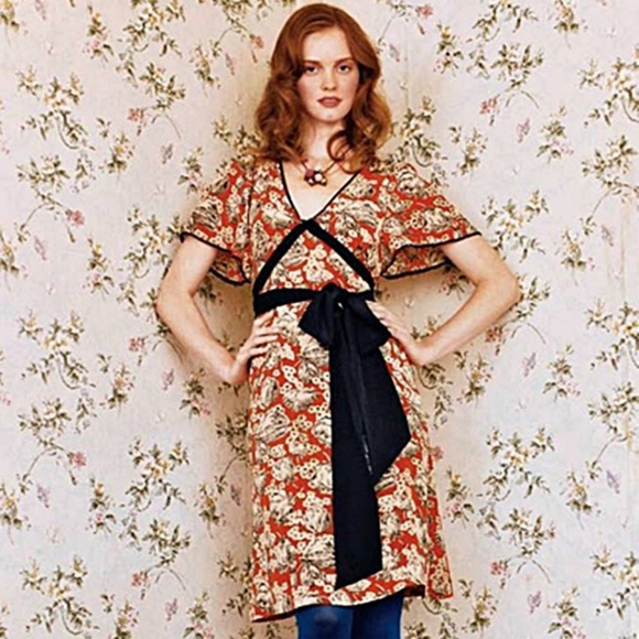 Anthropologie Vintage Maeve Chinaberry Silk Dress - Picture 8 of 8